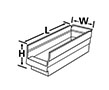 2 Inch (in) Outside Length (L) and 3-1/4 Inch (in) Outside Width (W) Bin Cup